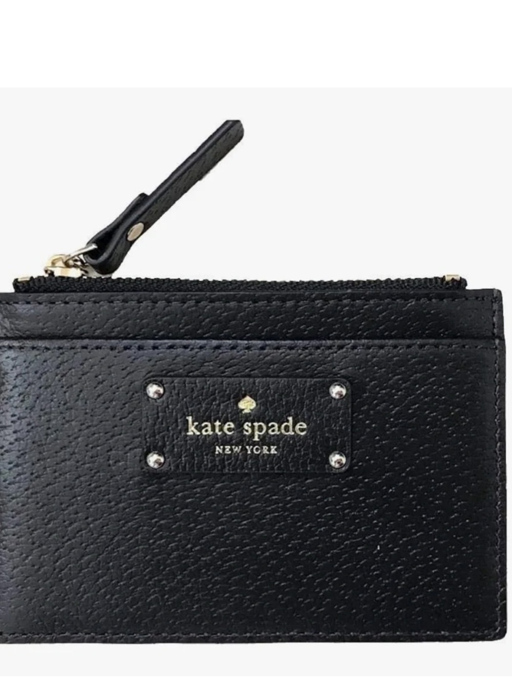 Kate Spade New York black card wallet with zipper